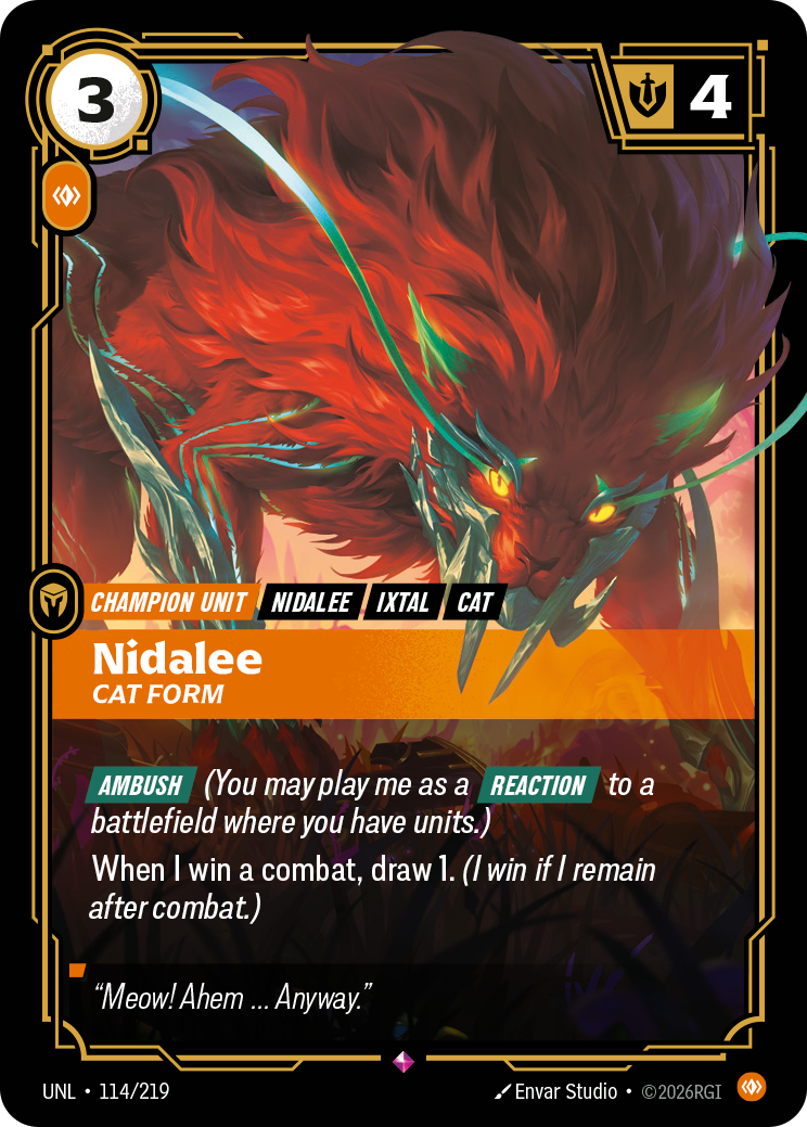 Nidalee - Cat Form - Riftbound TCG Card
