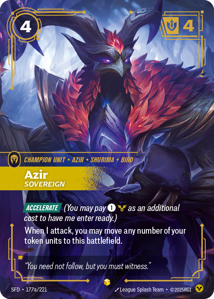 Azir - Sovereign (Alternate Art) - Riftbound TCG Card