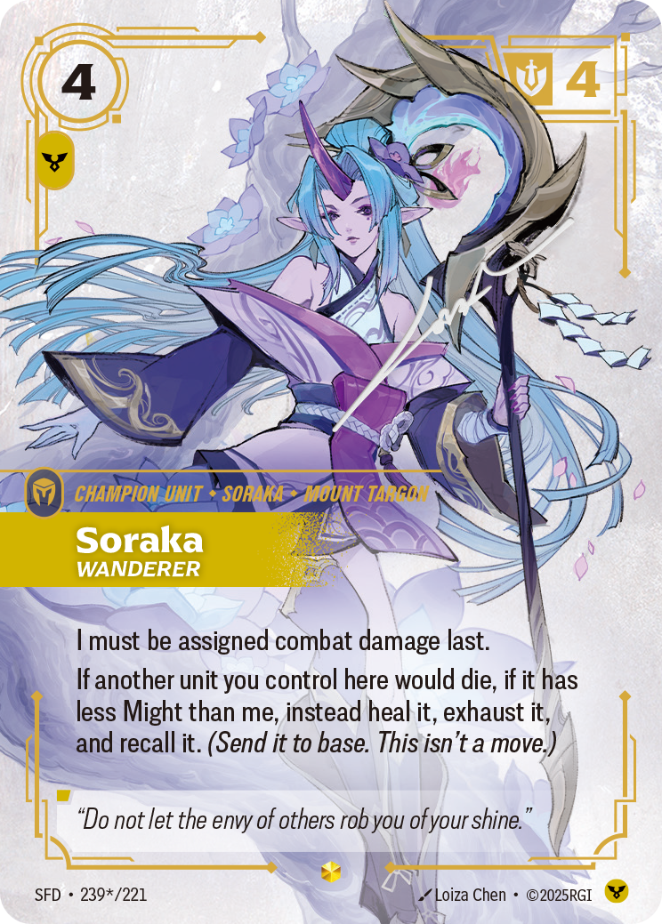 Soraka - Wanderer (Signature) - Riftbound TCG Card