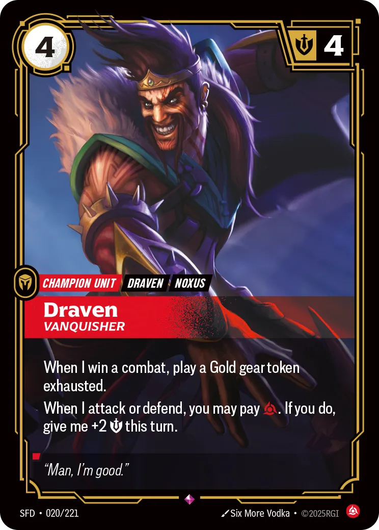 Draven, Vanquisher (Foil) - Riftbound Spiritforged