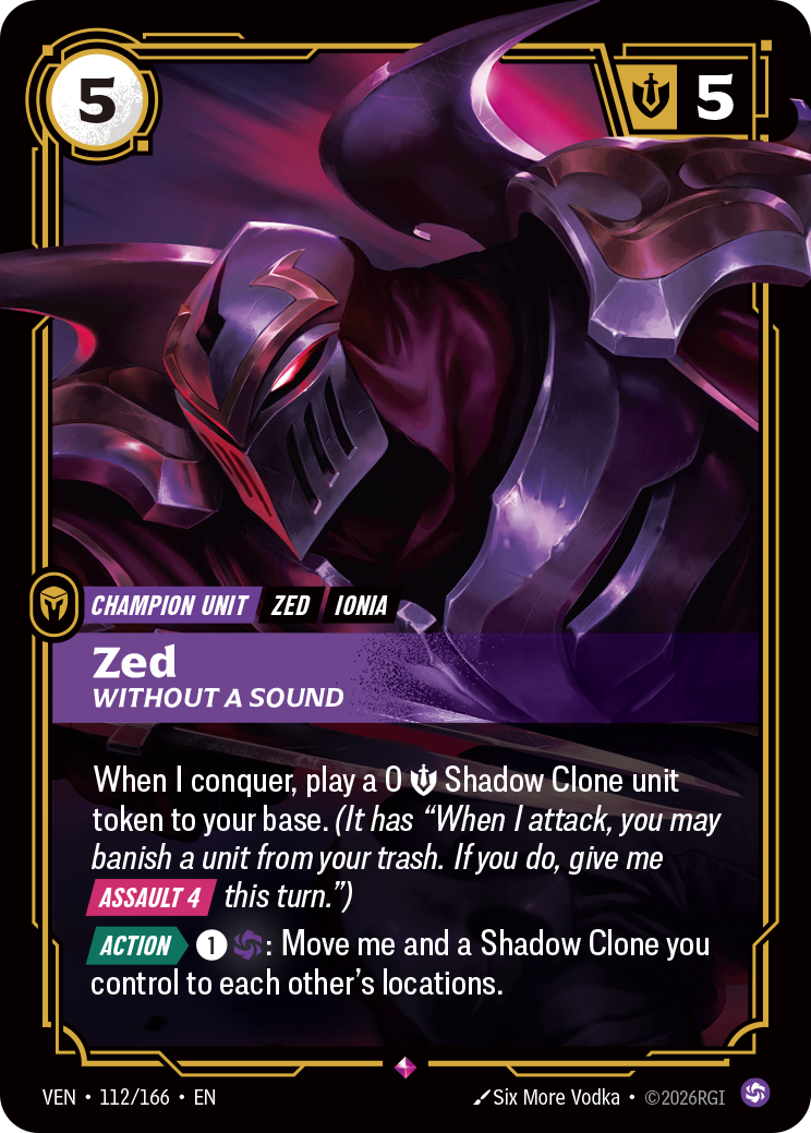 Zed, Without a Sound (Foil) - Riftbound Vendetta