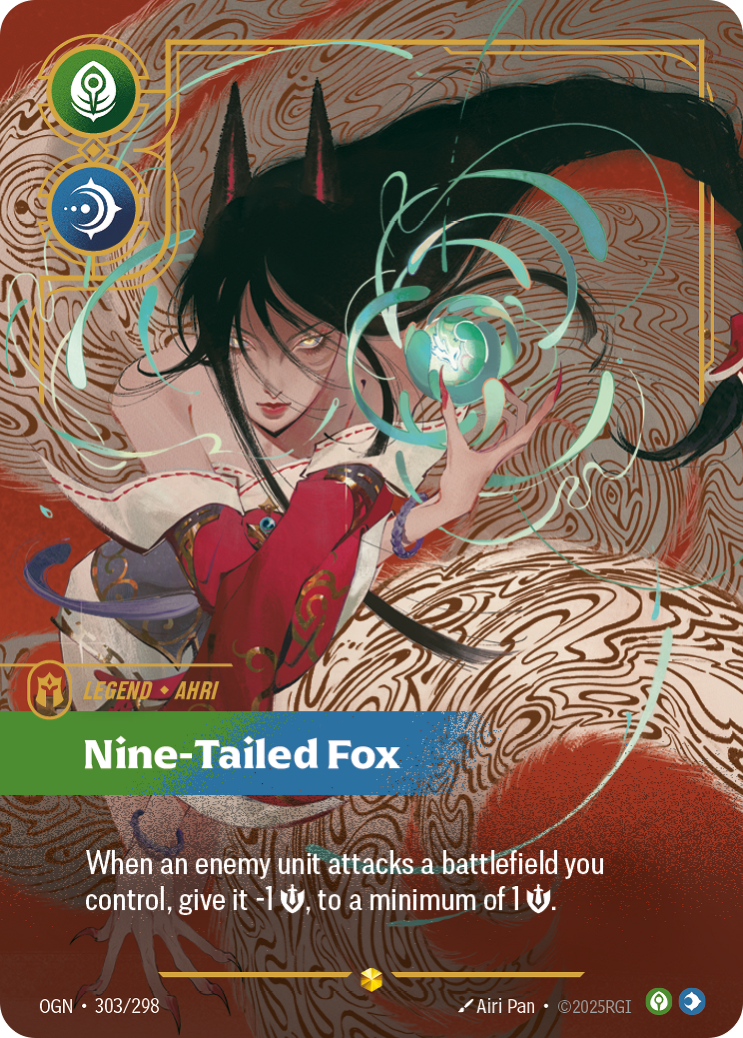 Ahri - Nine-Tailed Fox (Overnumbered) - Riftbound TCG Card