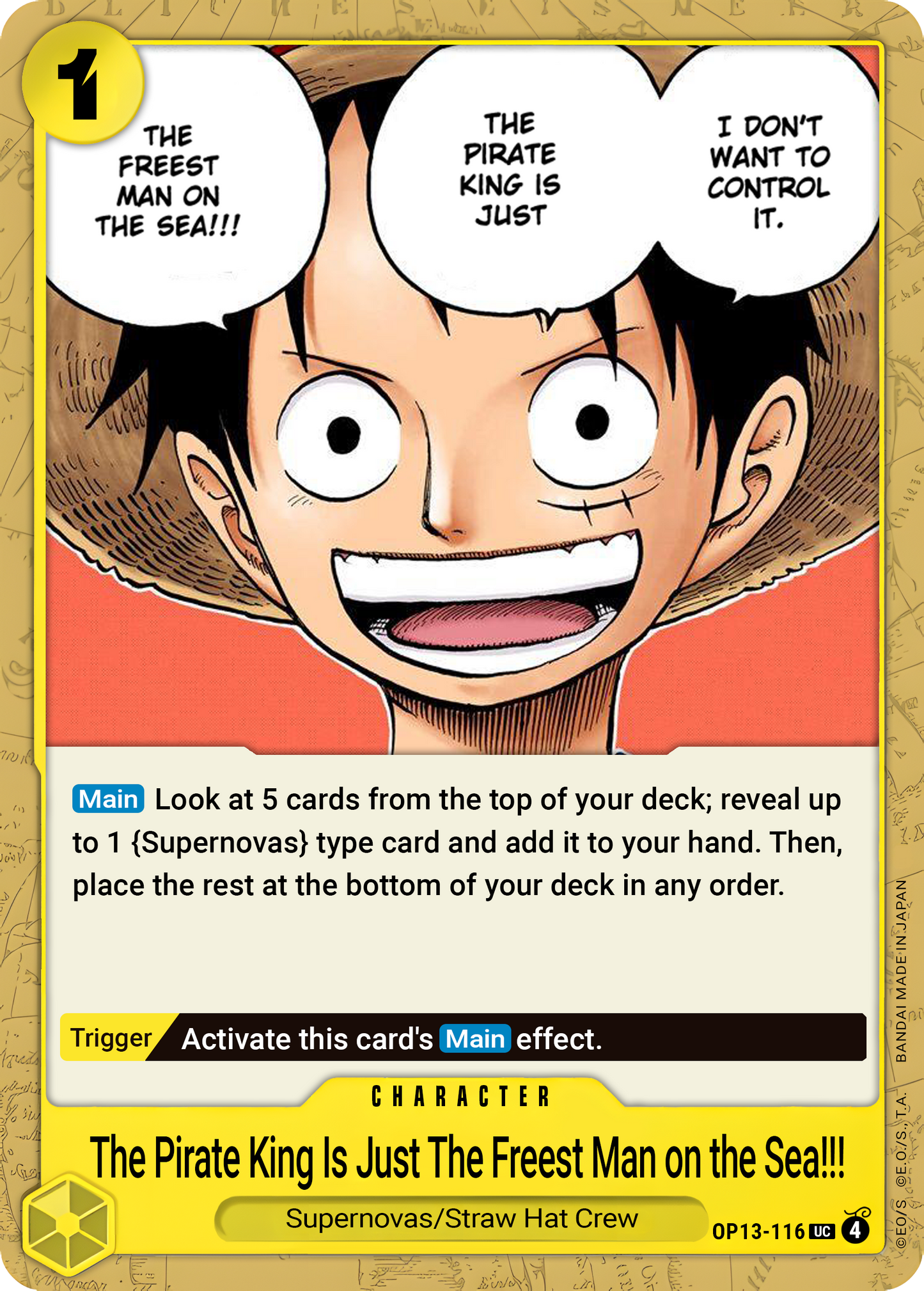 The One Who Is the Most Free Is the Pirate King!!! - One Piece TCG Card