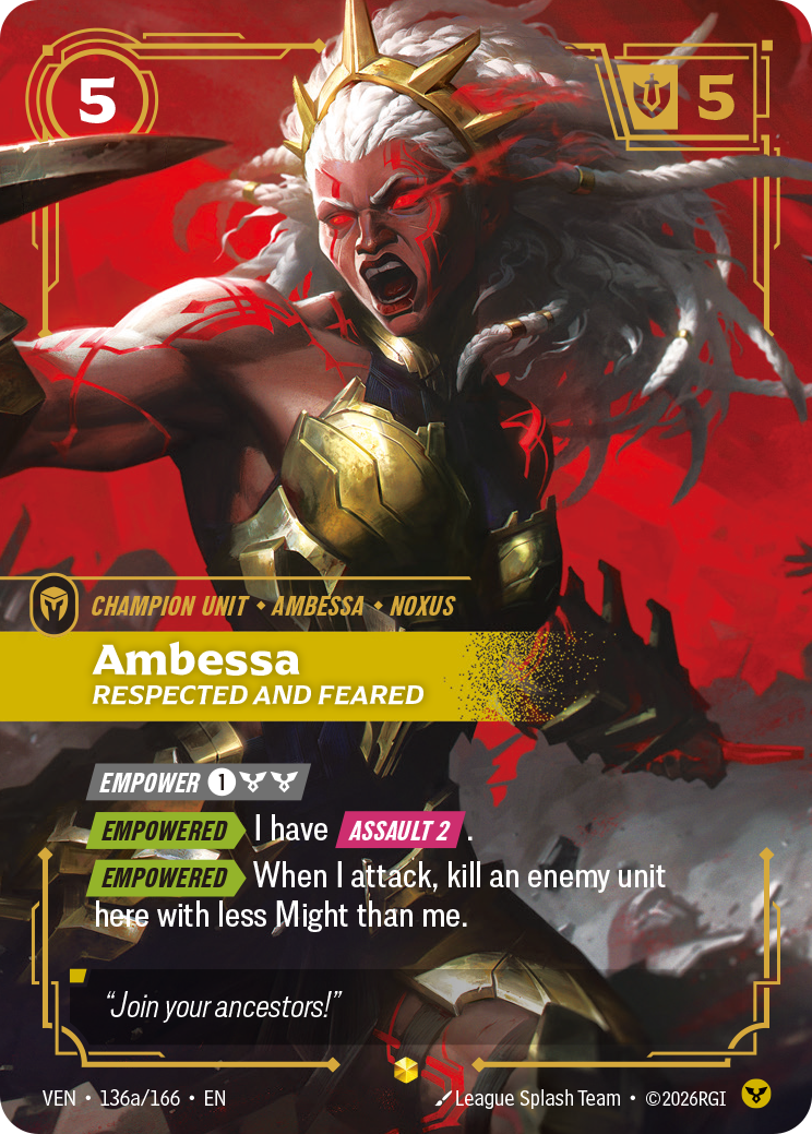 Ambessa, Respected and Feared (Alternate Art) (Foil) - Riftbound Vendetta