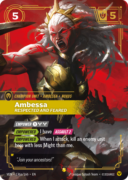 Ambessa, Respected and Feared (Alternate Art) (Foil) - Riftbound Vendetta