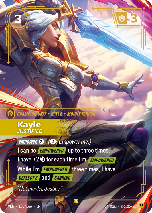 Kayle, Justified (Overnumbered) (Foil) - Riftbound Vendetta
