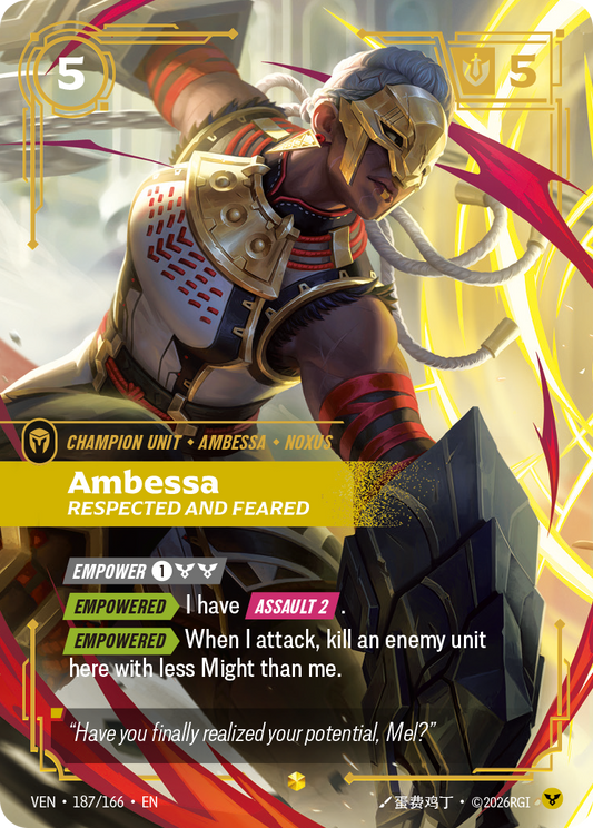 Ambessa, Respected and Feared (Overnumbered) (Foil) - Riftbound Vendetta