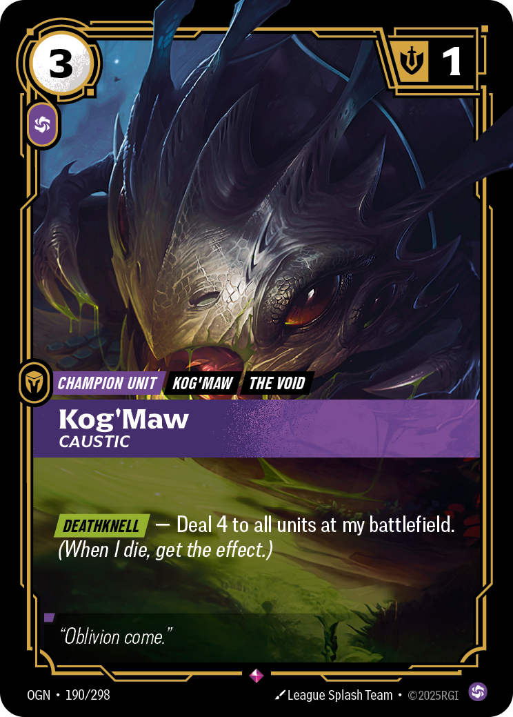 Kog'Maw - Caustic - Riftbound TCG Card
