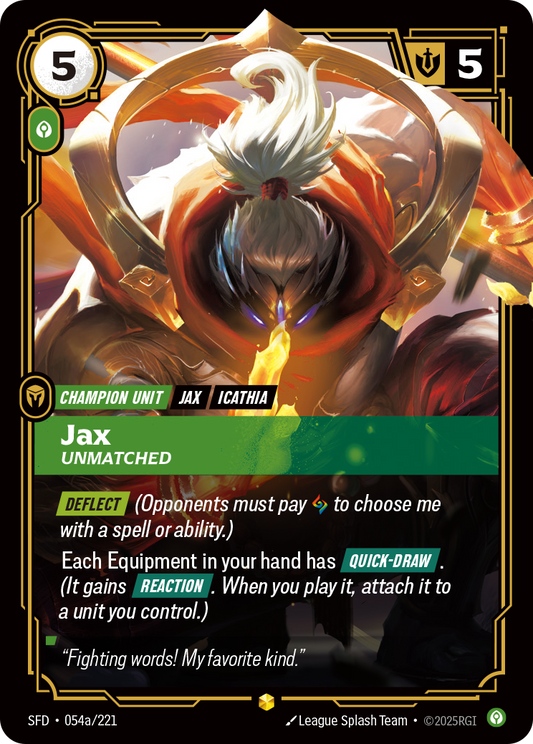 Jax - Unmatched (Alternate Art) - Riftbound TCG Card