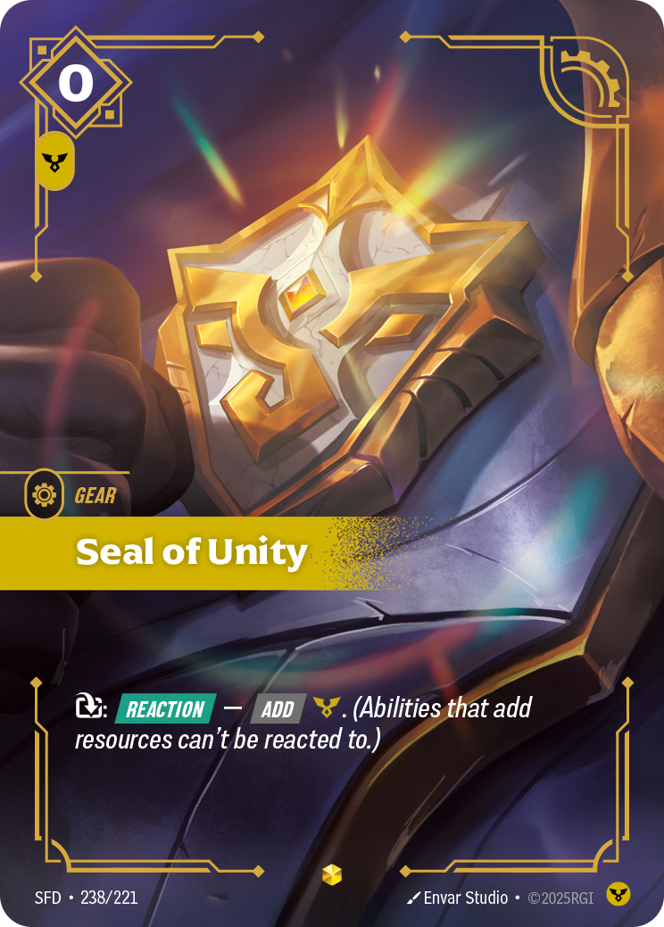 Seal of Unity (Overnumbered) - Riftbound TCG Card