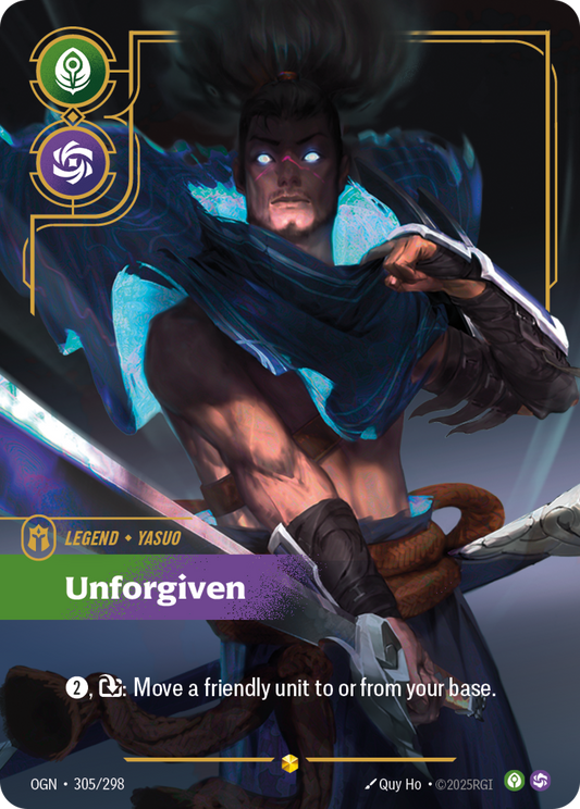 Yasuo - Unforgiven (Overnumbered) - Riftbound TCG Card