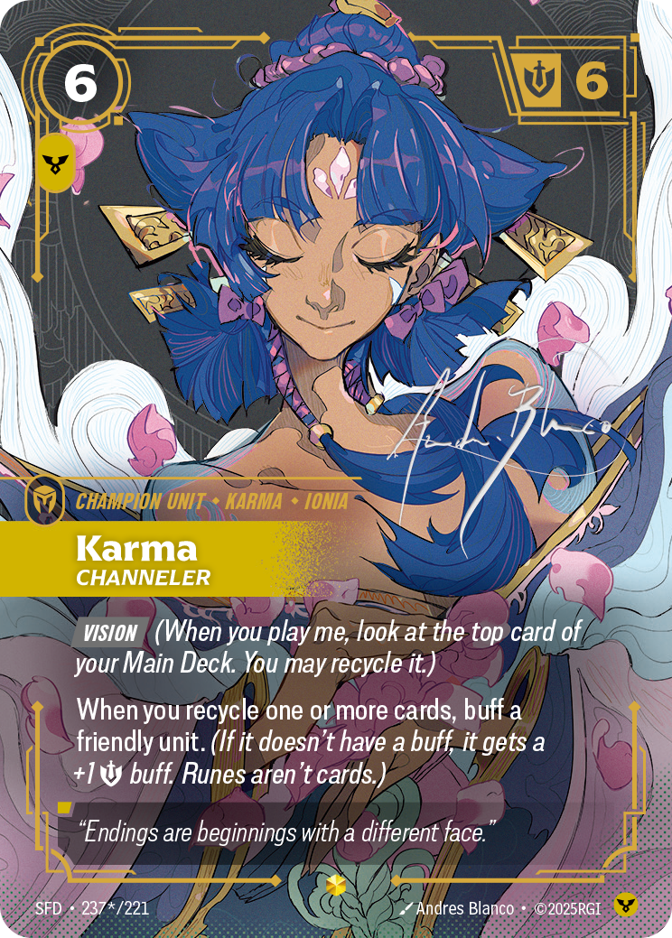 Karma - Channeler (Signature) - Riftbound TCG Card