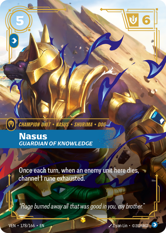 Nasus, Guardian of Knowledge (Overnumbered) (Foil) - Riftbound Vendetta