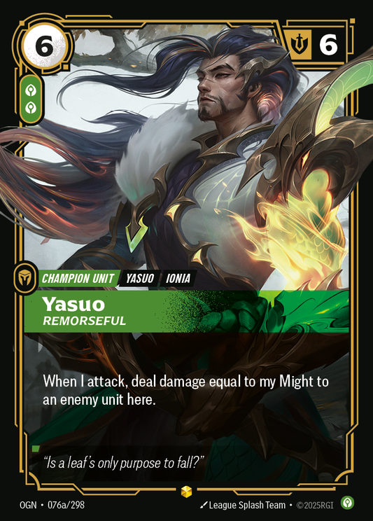 Yasuo - Remorseful (Alternate Art) - Riftbound TCG Card