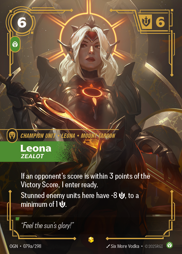 Leona - Zealot (Alternate Art) - Riftbound TCG Card