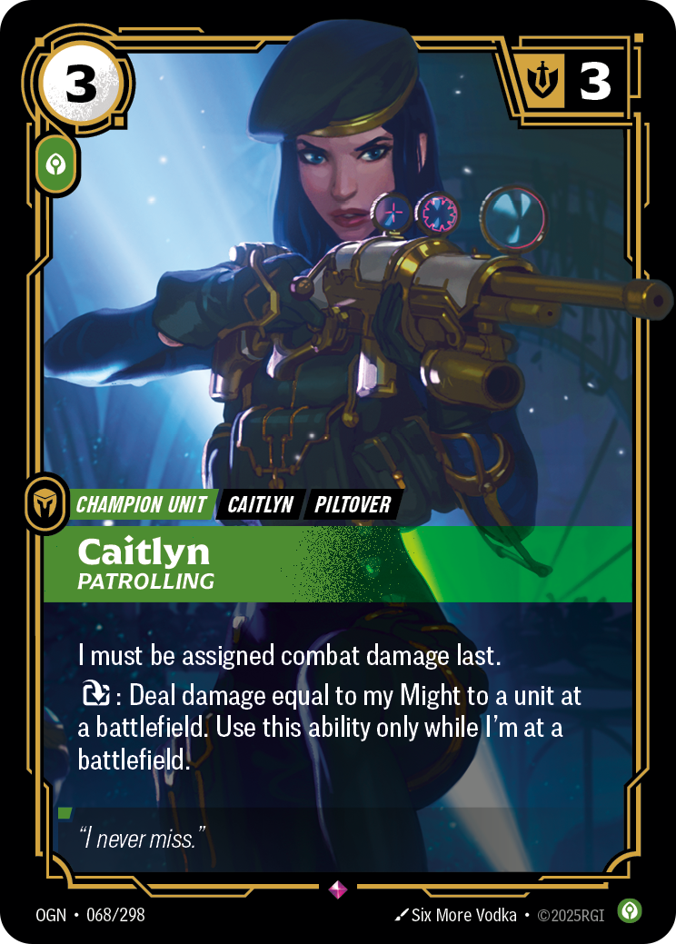 Caitlyn - Patrolling - Riftbound TCG Card