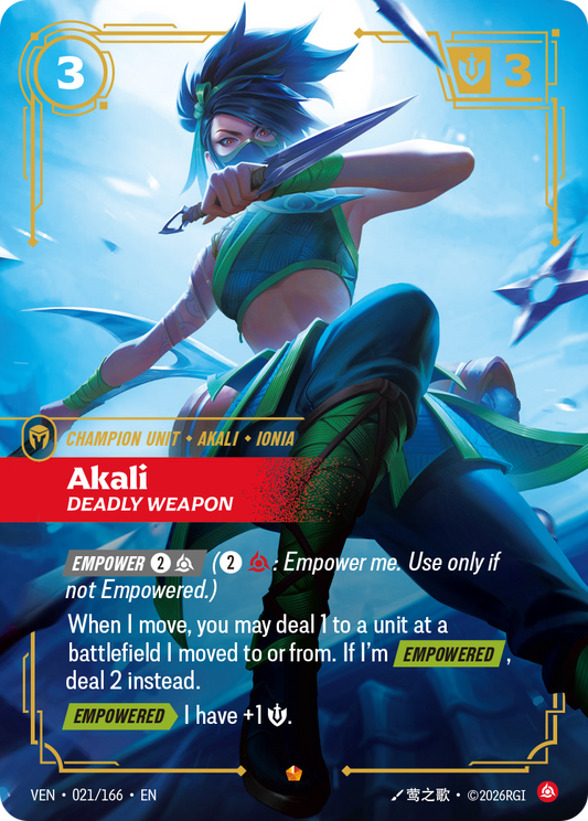 Akali, Deadly Weapon (Foil) - Riftbound Vendetta
