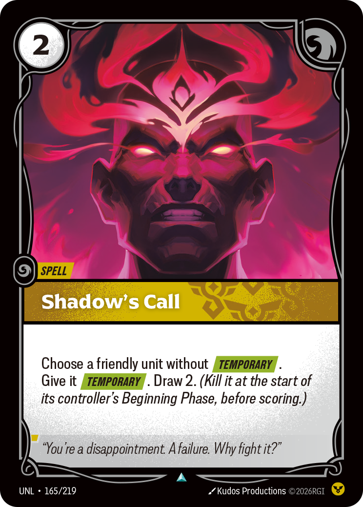 Shadow's Call - Riftbound TCG Card