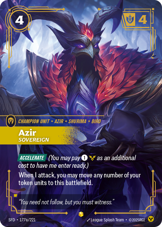 Azir - Sovereign (Alternate Art) - Riftbound TCG Card