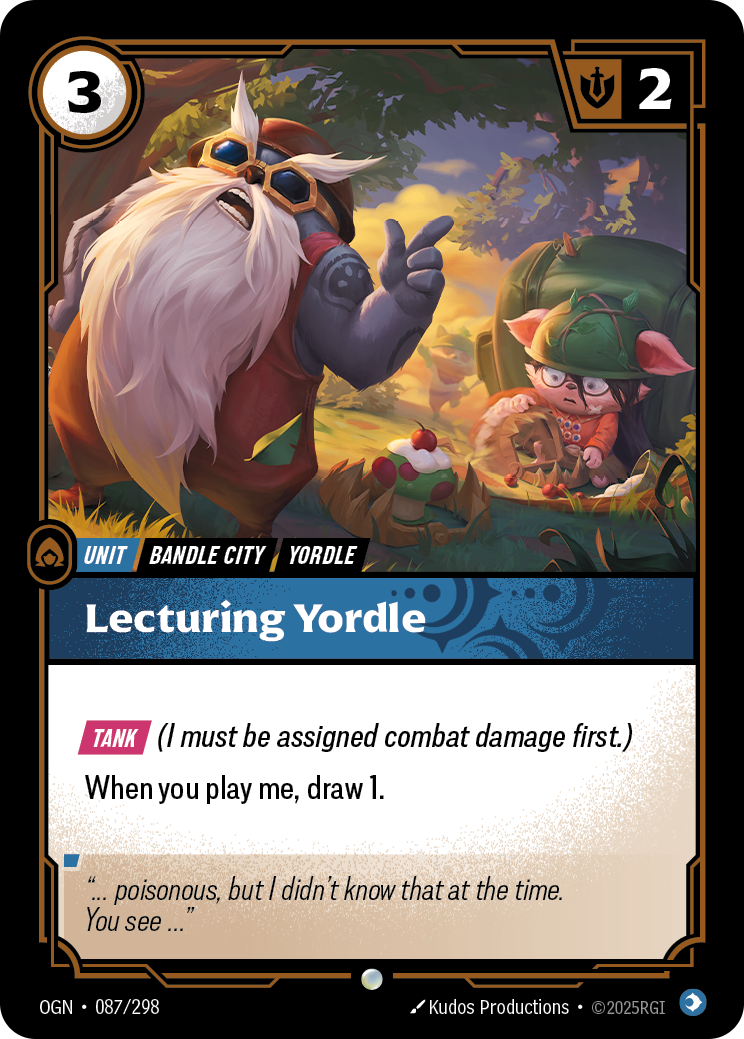 Lecturing Yordle - Riftbound TCG Card