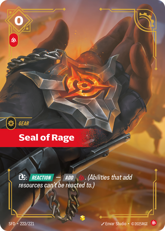 Seal of Rage (Overnumbered) - Riftbound TCG Card