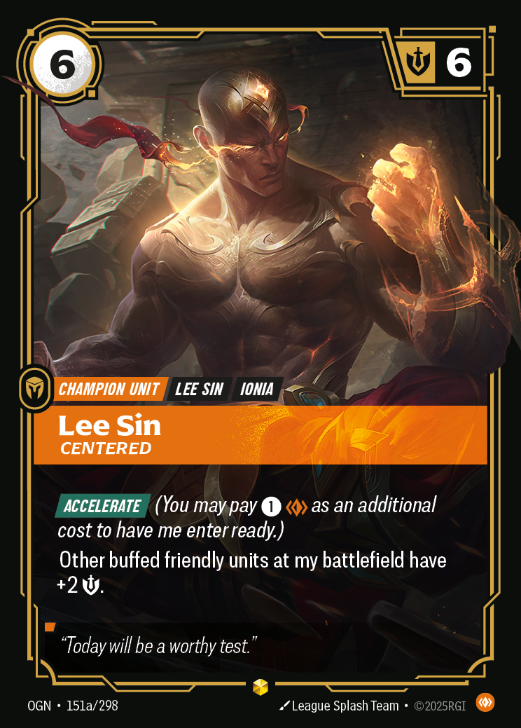 Lee Sin - Centered (Alternate Art) - Riftbound TCG Card