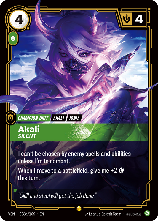 Akali, Silent (Alternate Art) (Foil) - Riftbound Vendetta