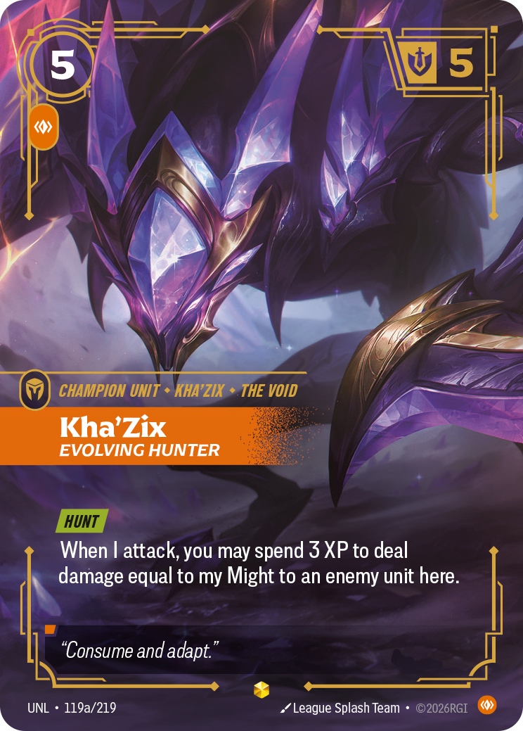 Kha'Zix - Evolving Hunter (Alternate Art) - Riftbound TCG Card