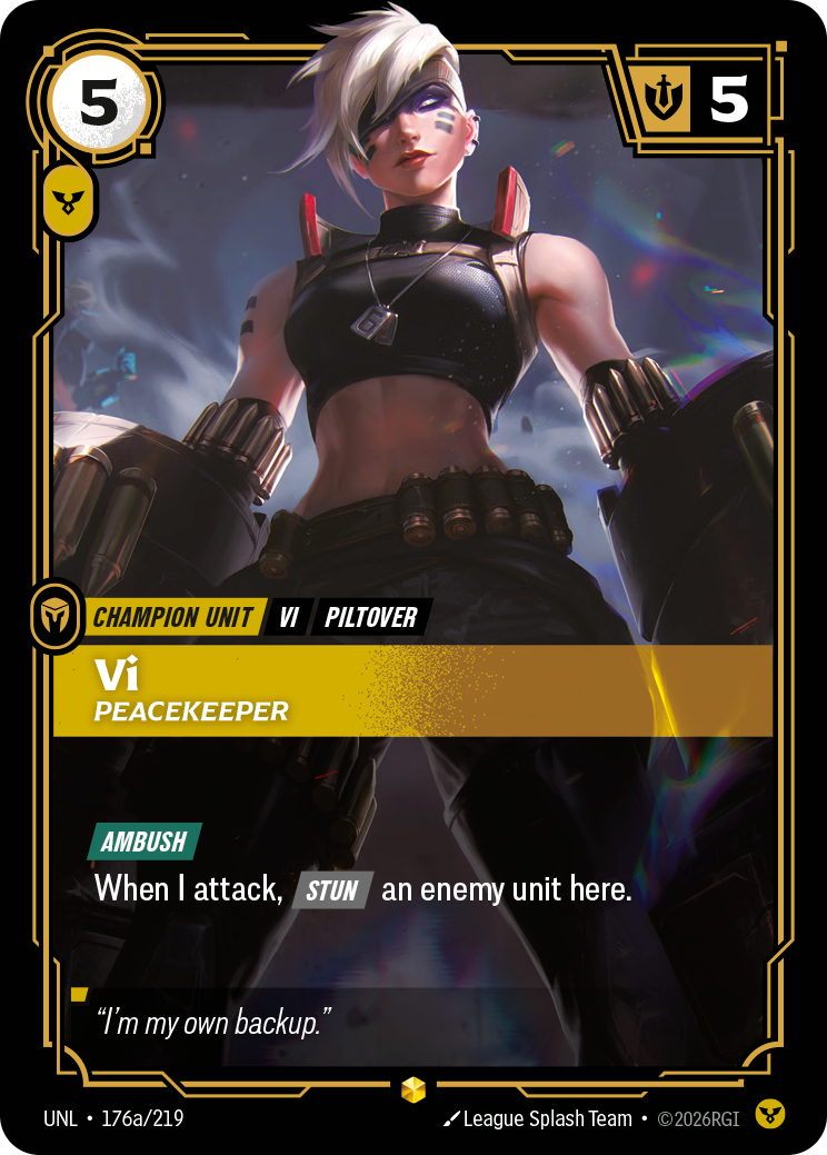 Vi - Peacekeeper (Alternate Art) - Riftbound TCG Card