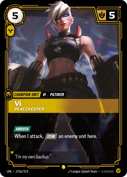 Vi - Peacekeeper (Alternate Art) - Riftbound TCG Card