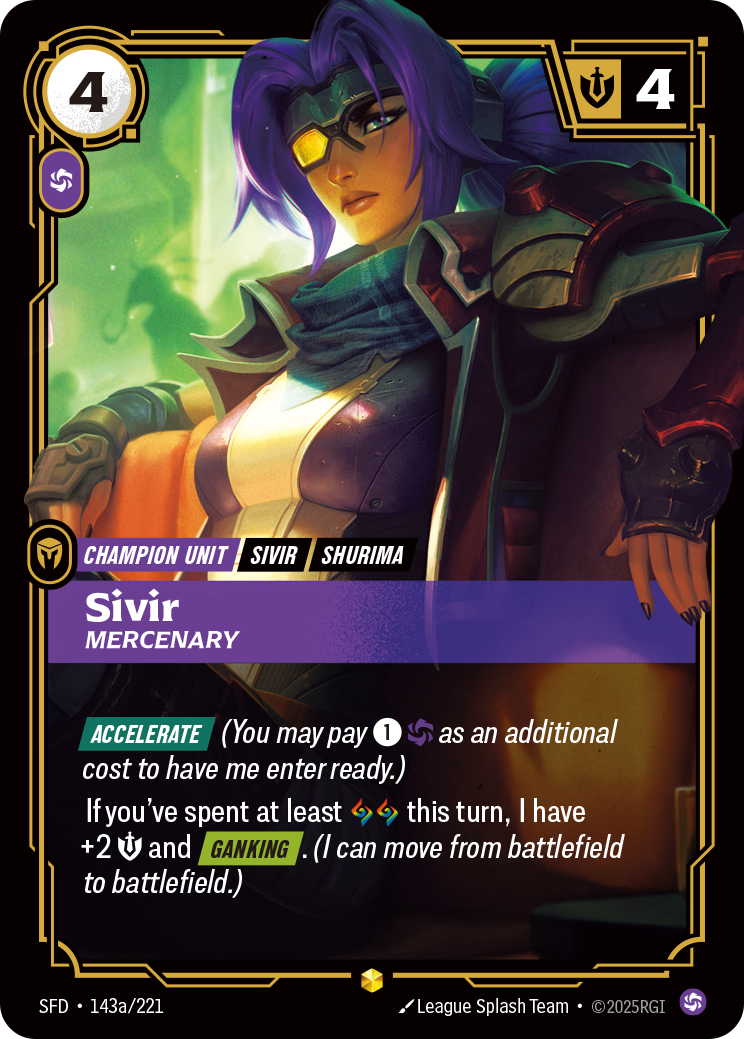 Sivir - Mercenary (Alternate Art) - Riftbound TCG Card