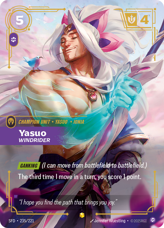 Yasuo - Windrider (Overnumbered) - Riftbound TCG Card