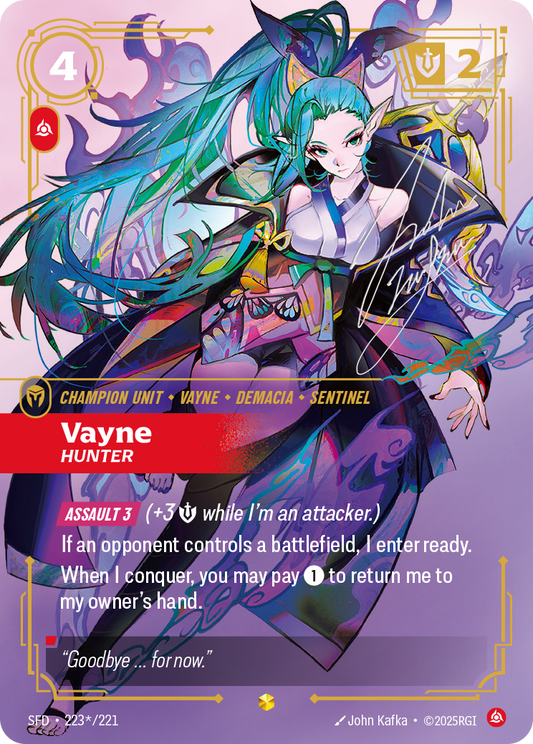 Vayne - Hunter (Signature) - Riftbound TCG Card