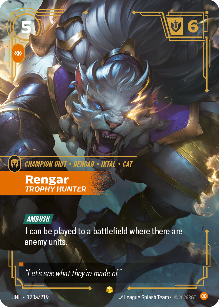 Rengar - Trophy Hunter (Alternate Art) - Riftbound TCG Card