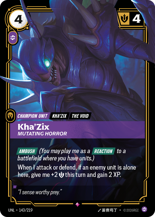 Kha'Zix - Mutating Horror - Riftbound TCG Card