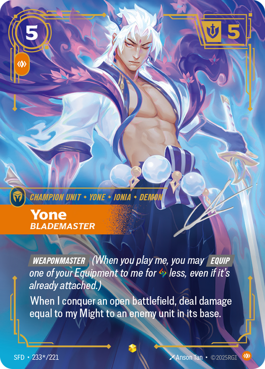 Yone - Blademaster (Signature) - Riftbound TCG Card