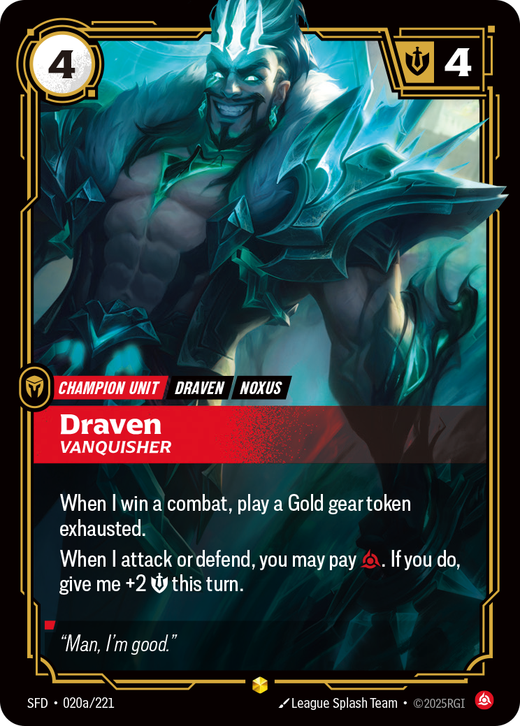 Draven - Vanquisher (Alternate Art) - Riftbound TCG Card