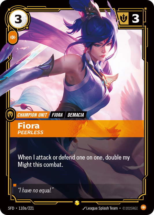Fiora - Peerless (Alternate Art) - Riftbound TCG Card