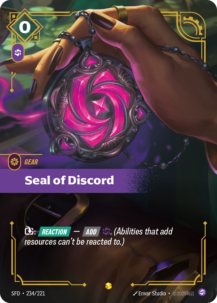 Seal of Discord (Overnumbered) - Riftbound TCG Card