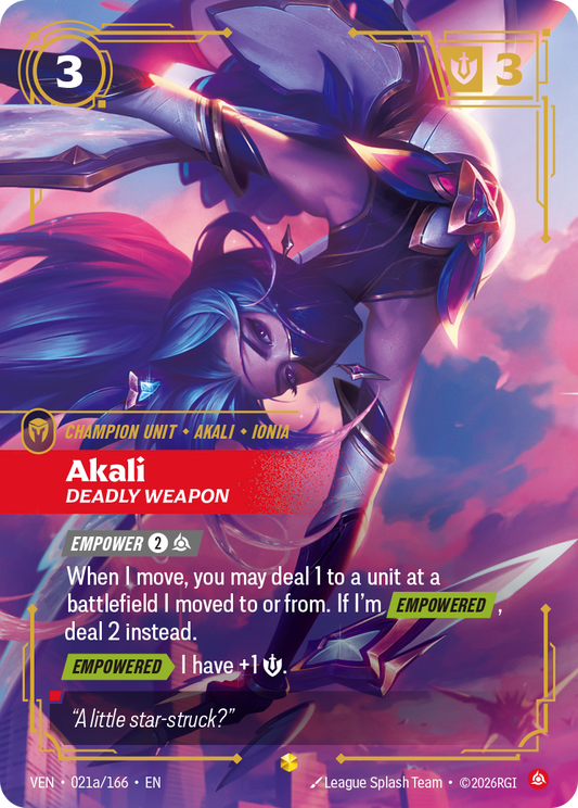 Akali, Deadly Weapon (Alternate Art) (Foil) - Riftbound Vendetta