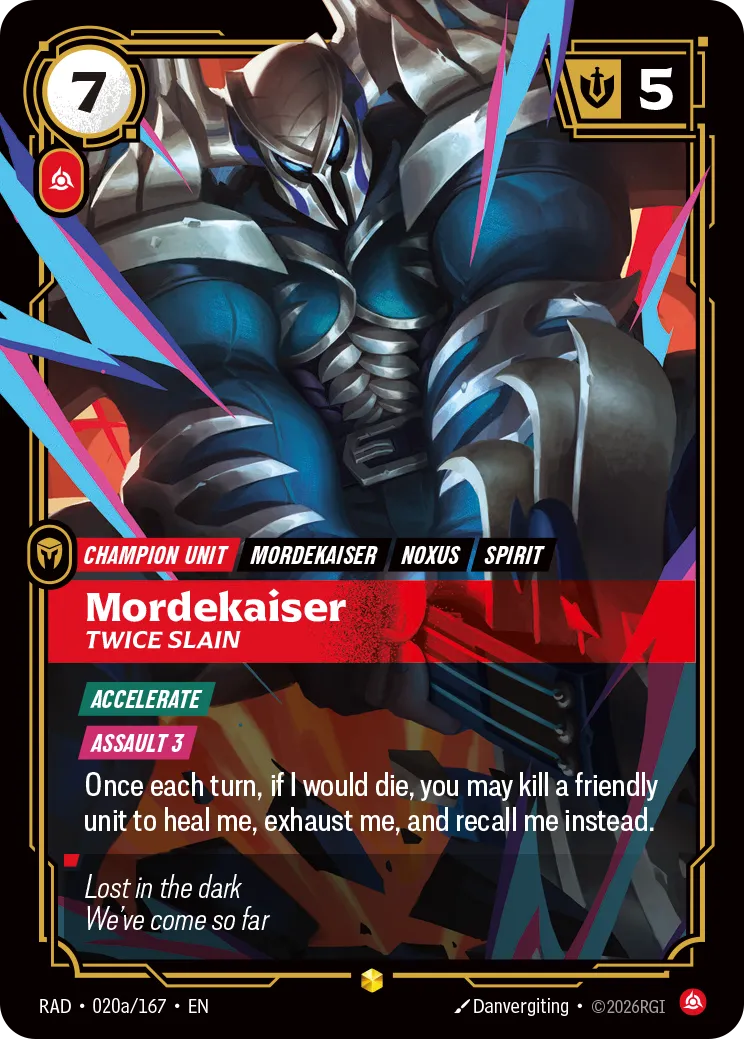 Mordekaiser, Twice Slain (Alternate Art) (Foil) - Riftbound Radiance