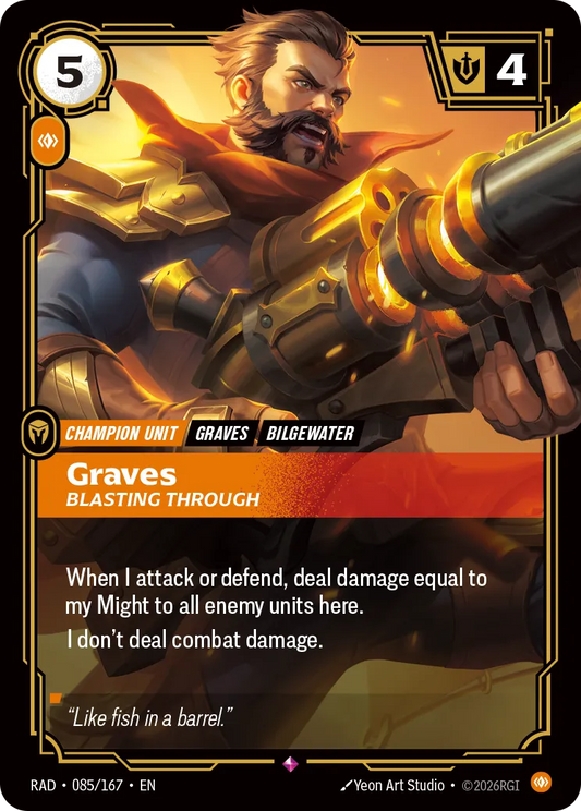 Graves, Blasting Through (Foil) - Riftbound Radiance