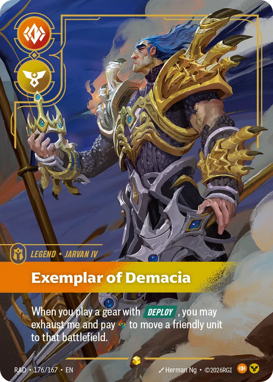 Jarvan IV, Exemplar of Demacia (Overnumbered) (Foil) - Riftbound Radiance