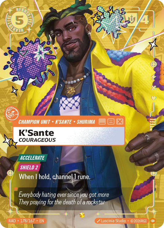 K'Sante, Courageous (Heartsteel Overnumbered) (Foil) - Riftbound Radiance
