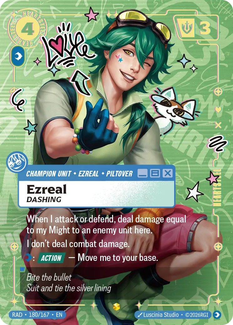 Ezreal, Dashing (Heartsteel Overnumbered) (Foil) - Riftbound Radiance