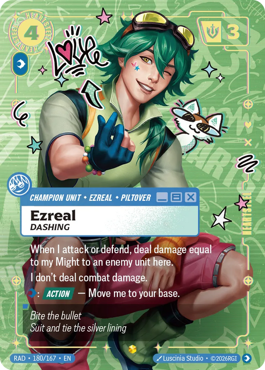 Ezreal, Dashing (Heartsteel Overnumbered) (Foil) - Riftbound Radiance
