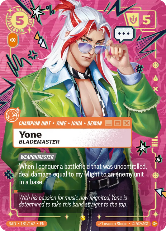 Yone, Blademaster (Heartsteel Signature) (Foil) - Riftbound Radiance