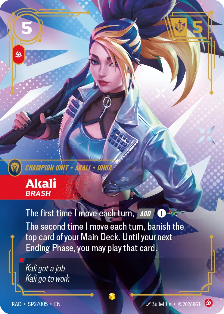 Akali, Brash (K/DA Special Art Card) (Foil) - Riftbound Radiance