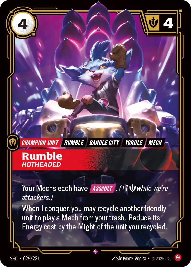 Rumble, Hotheaded (Foil) - Riftbound Spiritforged