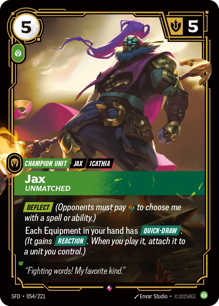 Jax, Unmatched (Foil) - Riftbound Spiritforged